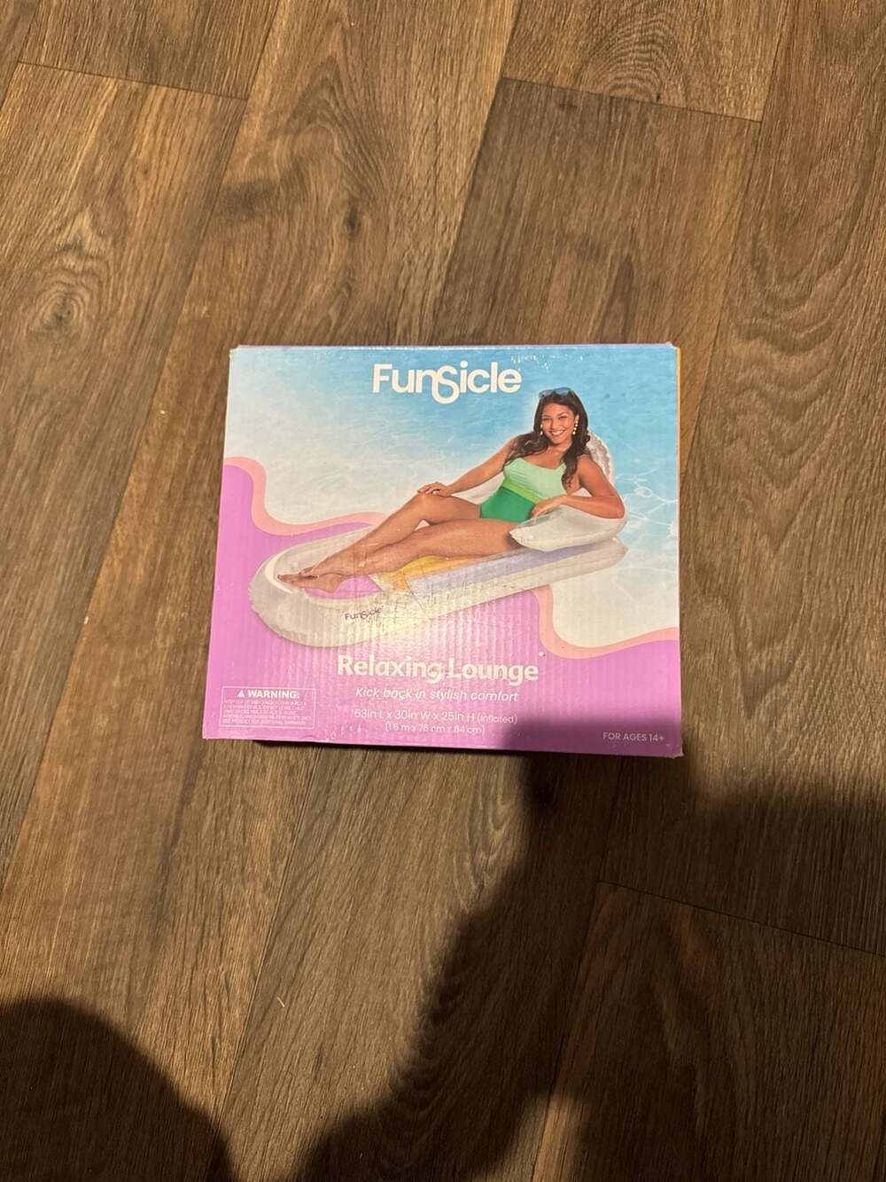 Funsicle Relaxing Lounge Inflatable Pool Float with Headrest